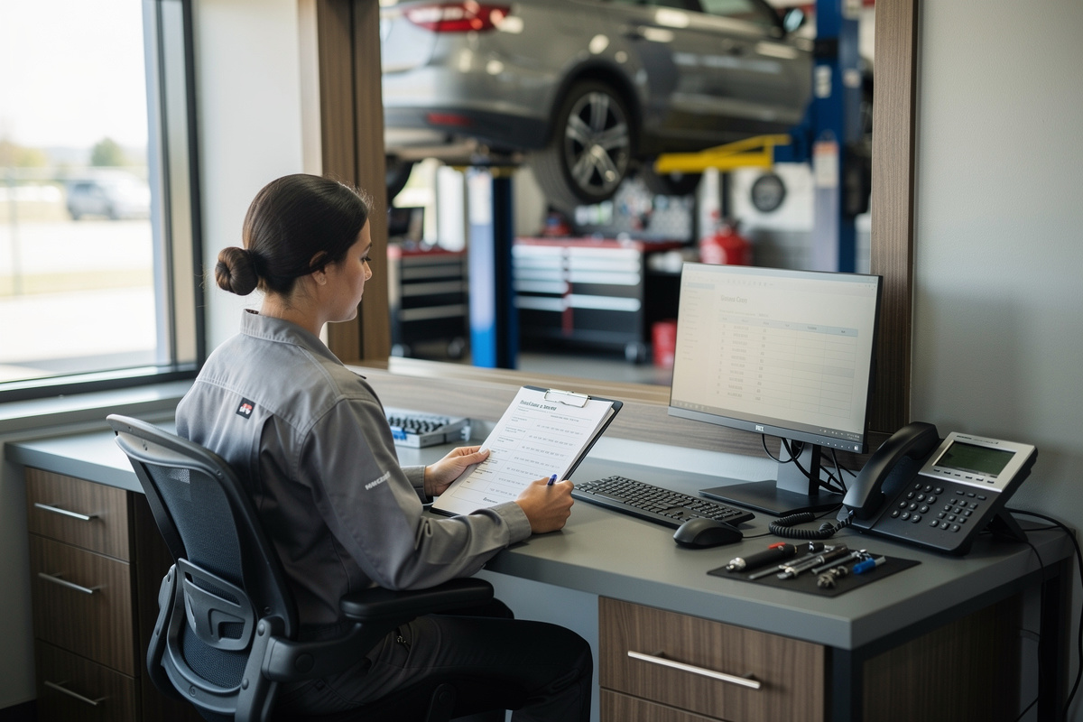 Qualification d’un appel entrant garage avec liste de questions et atelier en arrière-plan