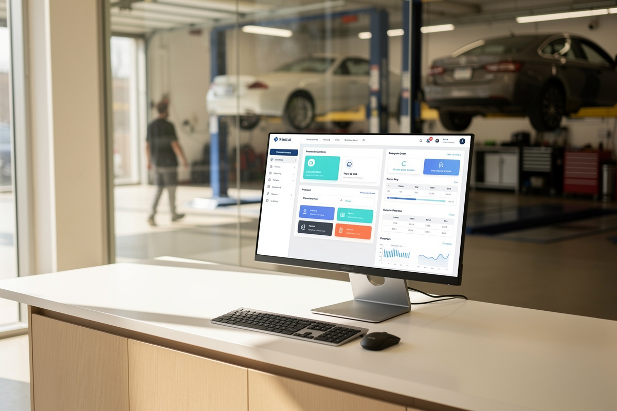 Réception d’atelier avec assistant ia garage qui automatise les tâches répétitives