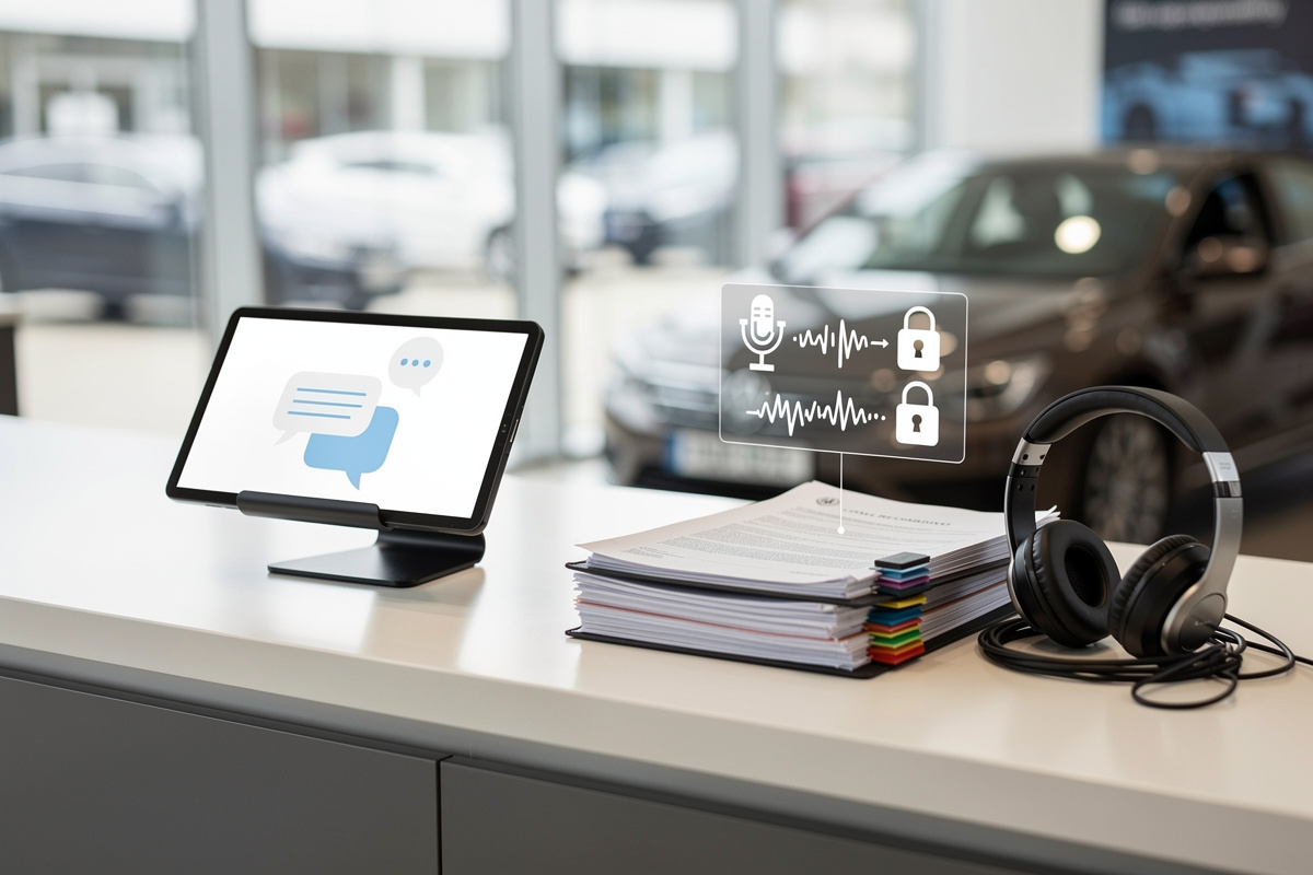 Chatbot service client en concession avec documents RGPD pour enregistrer un appel en conformité