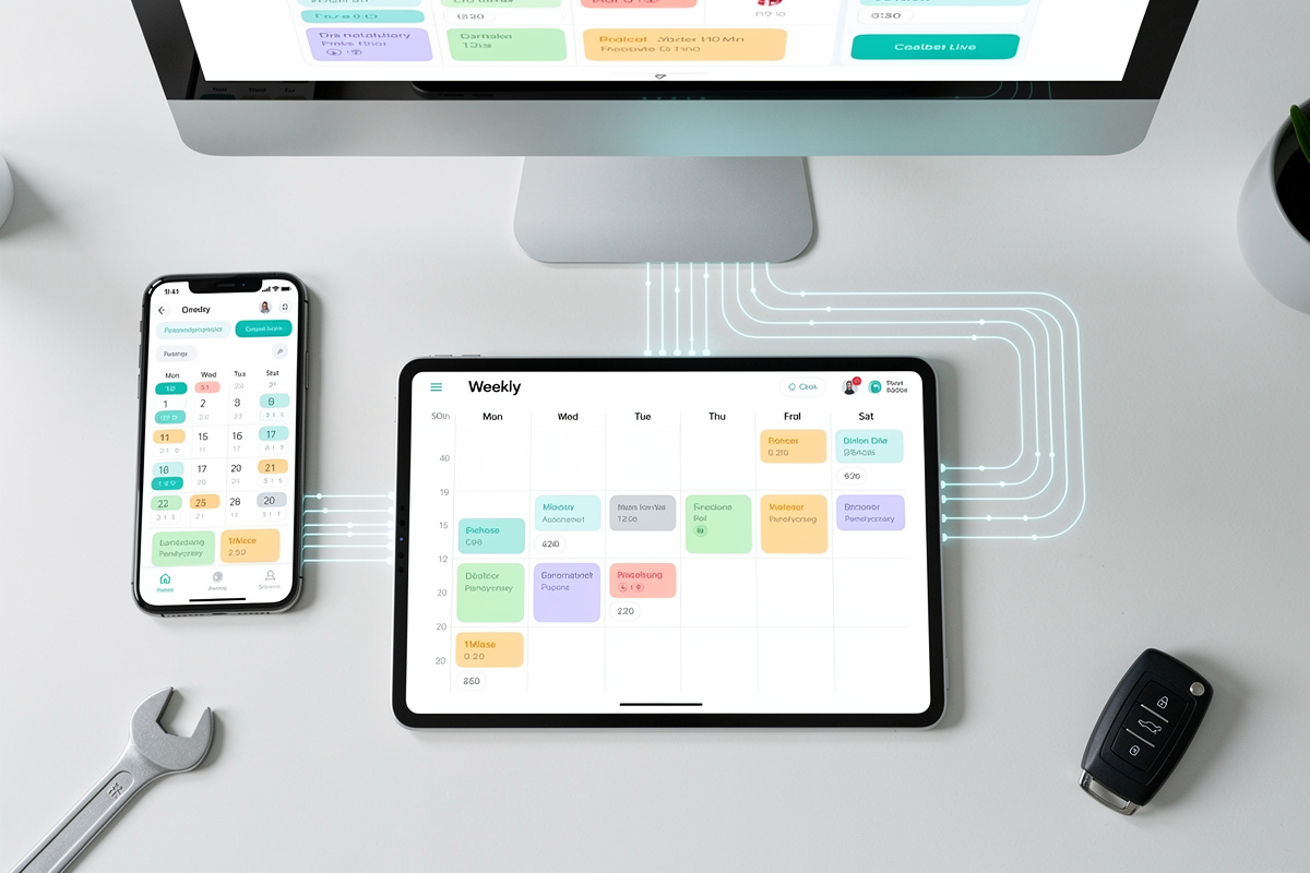 Synchronisation en temps réel du planning atelier avec un chatbot vocal rendez-vous via interface numérique