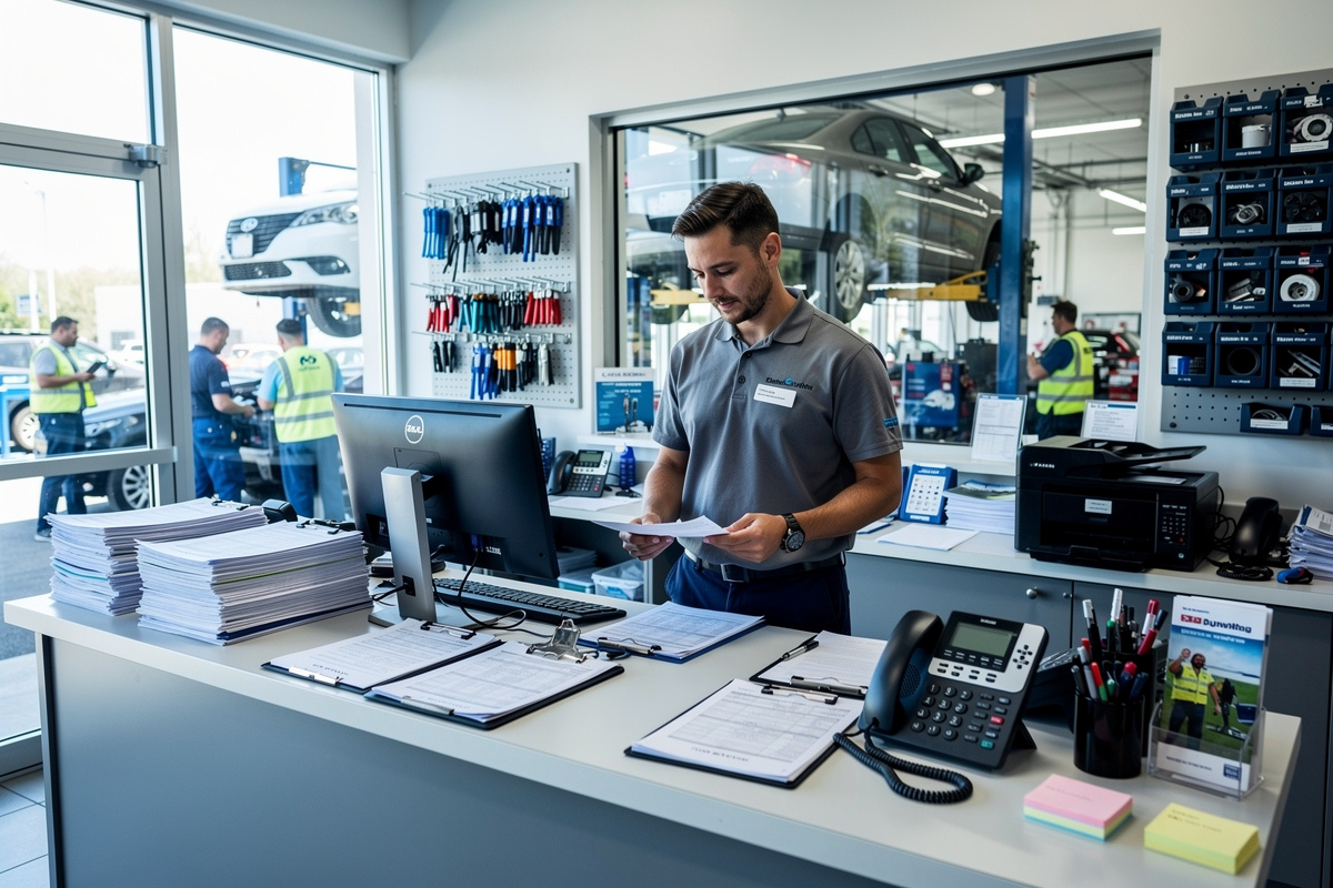 Standard saturé dans un garage avec appels entrants en attente