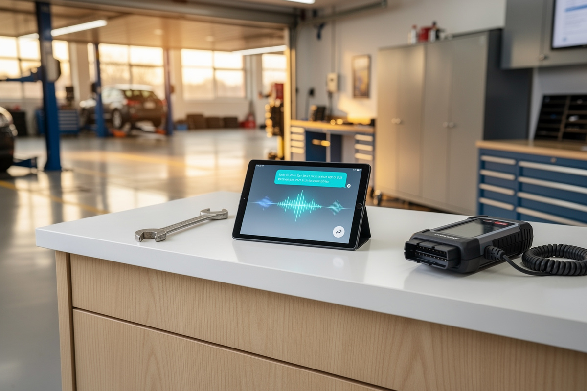 Agent virtuel téléphonique pour garage répondant aux questions fréquentes sur la prise en charge du jargon mécanique