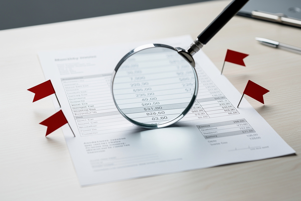 Coûts cachés permanence téléphonique révélés à la loupe sur une facture mensuelle professionnelle