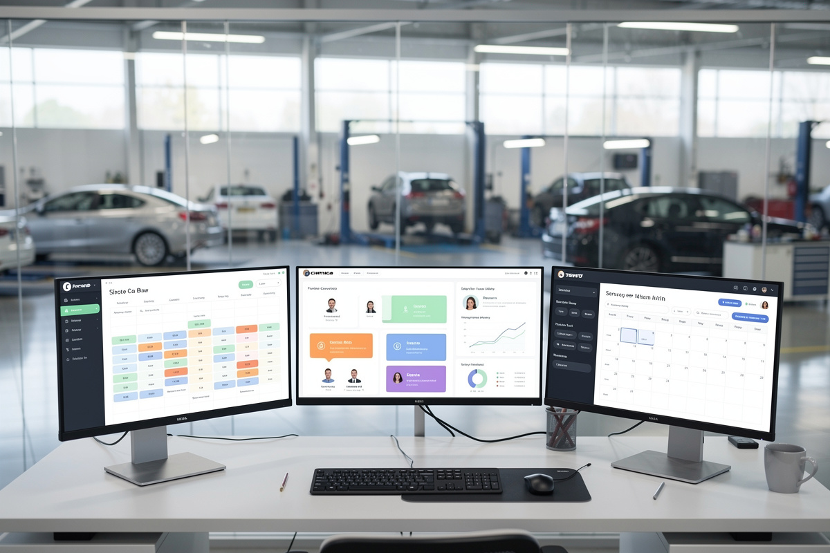 Secrétariat à distance connecté au planning atelier, au CRM et au DMS