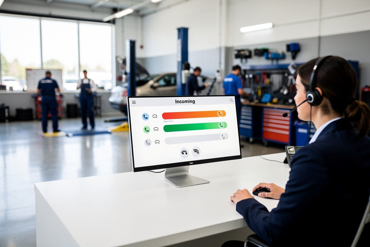 Standard telephonique virtuel en garage avec workflow simple pour filtrer et prioriser les appels.