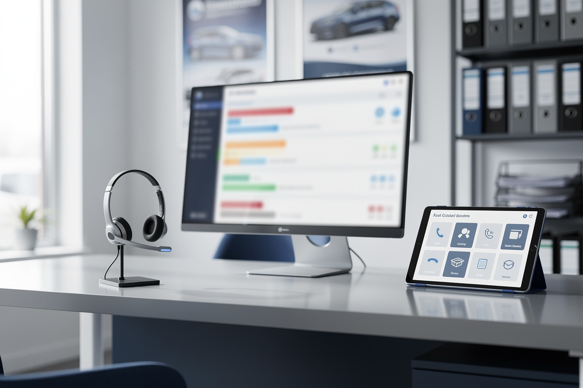 Préparation du telesecretariat automobile avec tri des appels dans un atelier propre