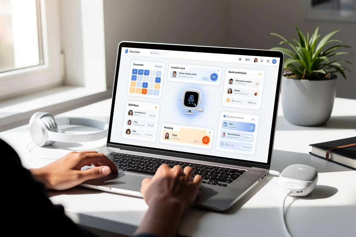 Assistant vocal IA relié au CRM, à l’agenda et aux outils métier d’une petite entreprise
