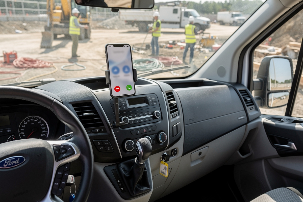 Test d'un assistant vocal IA dans une camionnette avec bruit ambiant et appel client