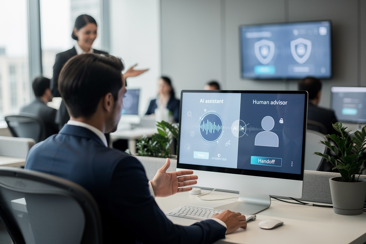 Assistant vocal IA transparent avec option de transfert vers un humain pour rassurer les clients