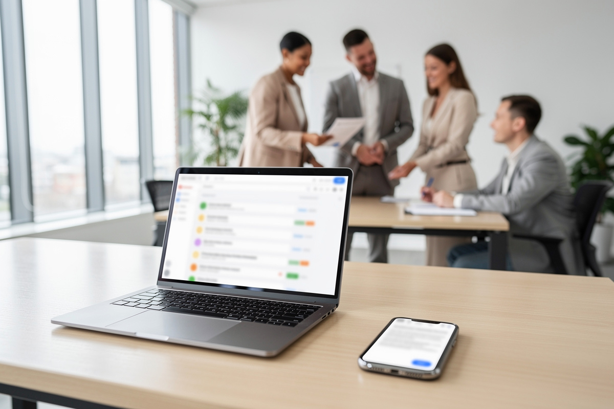 Réponse automatique pour un devis artisan dans une boîte mail lumineuse et moderne