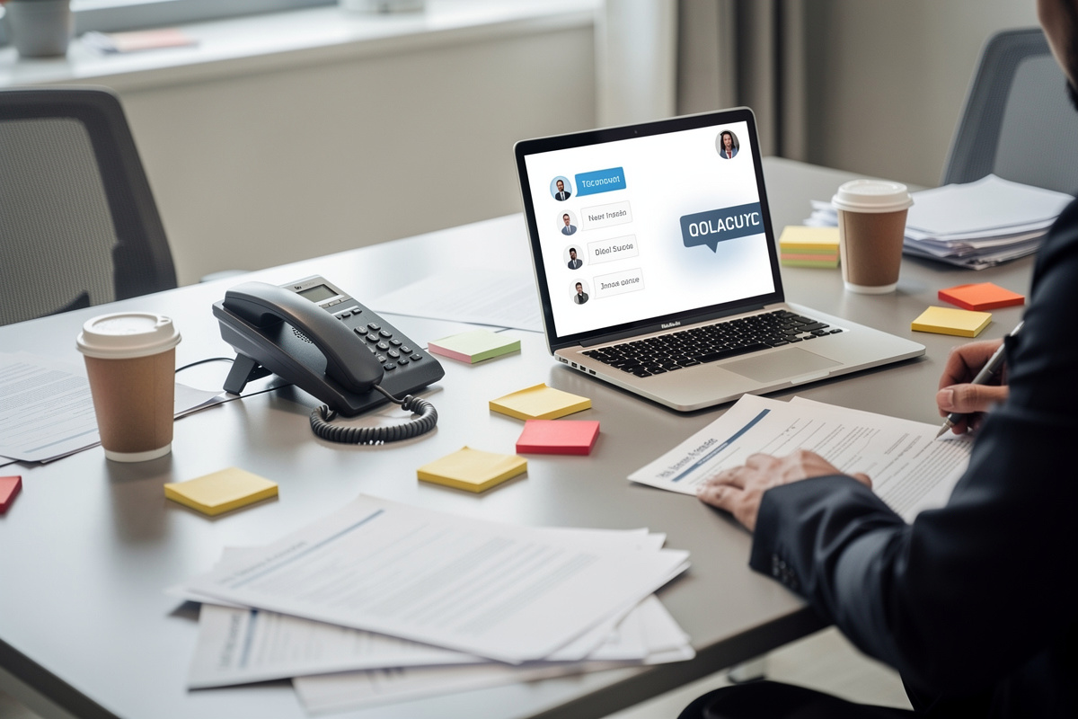 Téléphone sans réponse et bureau encombré pour illustrer les erreurs de relation client avant devis.