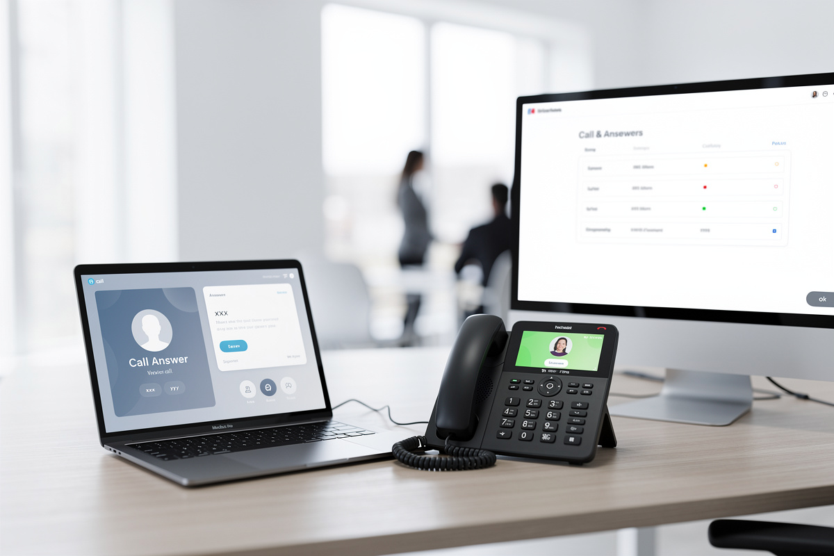 Schéma de fonctionnement d’un repondeur professionnel avec appel entrant et saisie des informations.