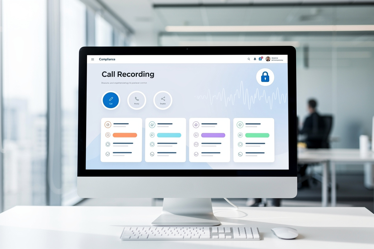 Interface sécurisée illustrant le RGPD pour un repondeur professionnel et la gestion des données d’appel.