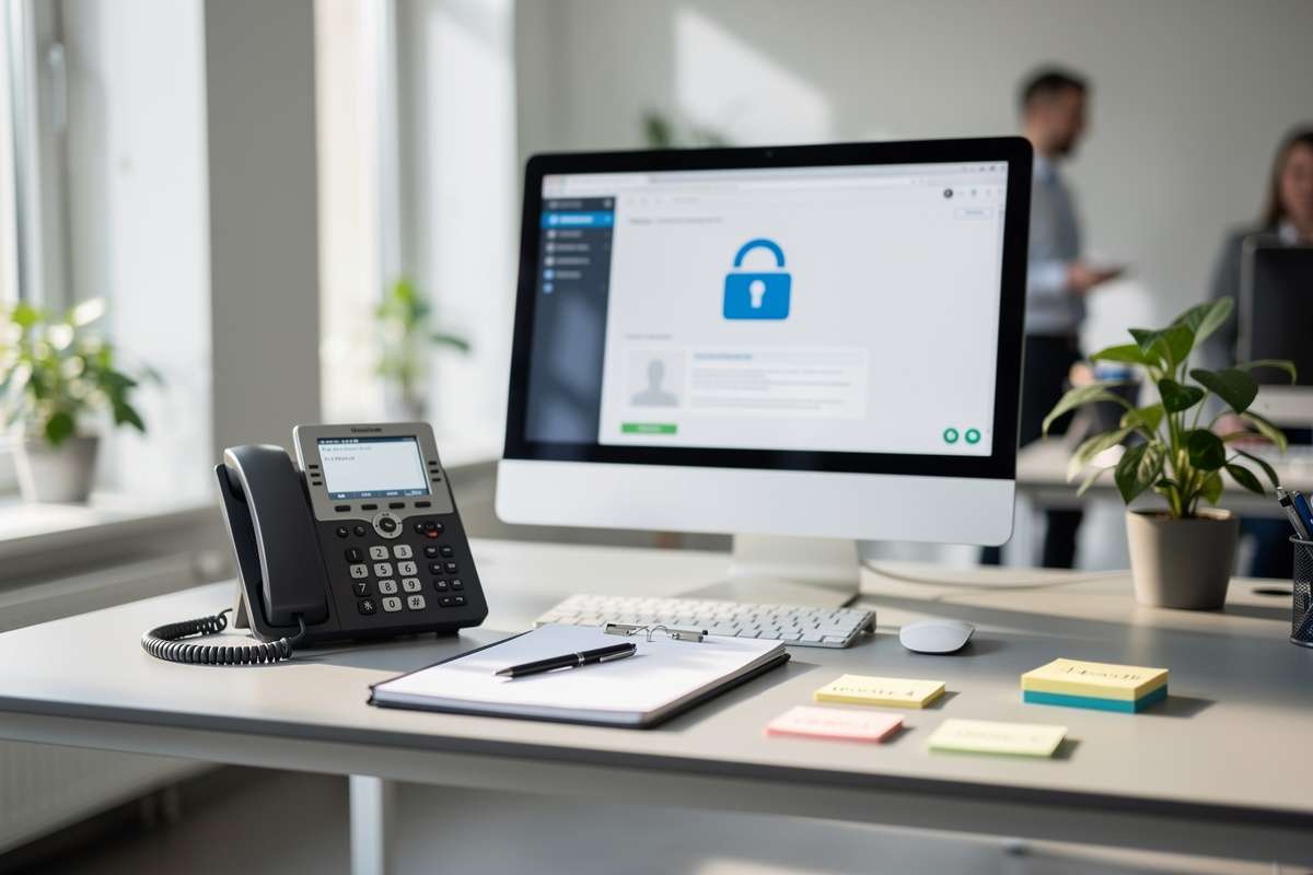 Répondeur professionnel et RGPD avec un espace de travail sécurisé et une gestion prudente des données d’appel.