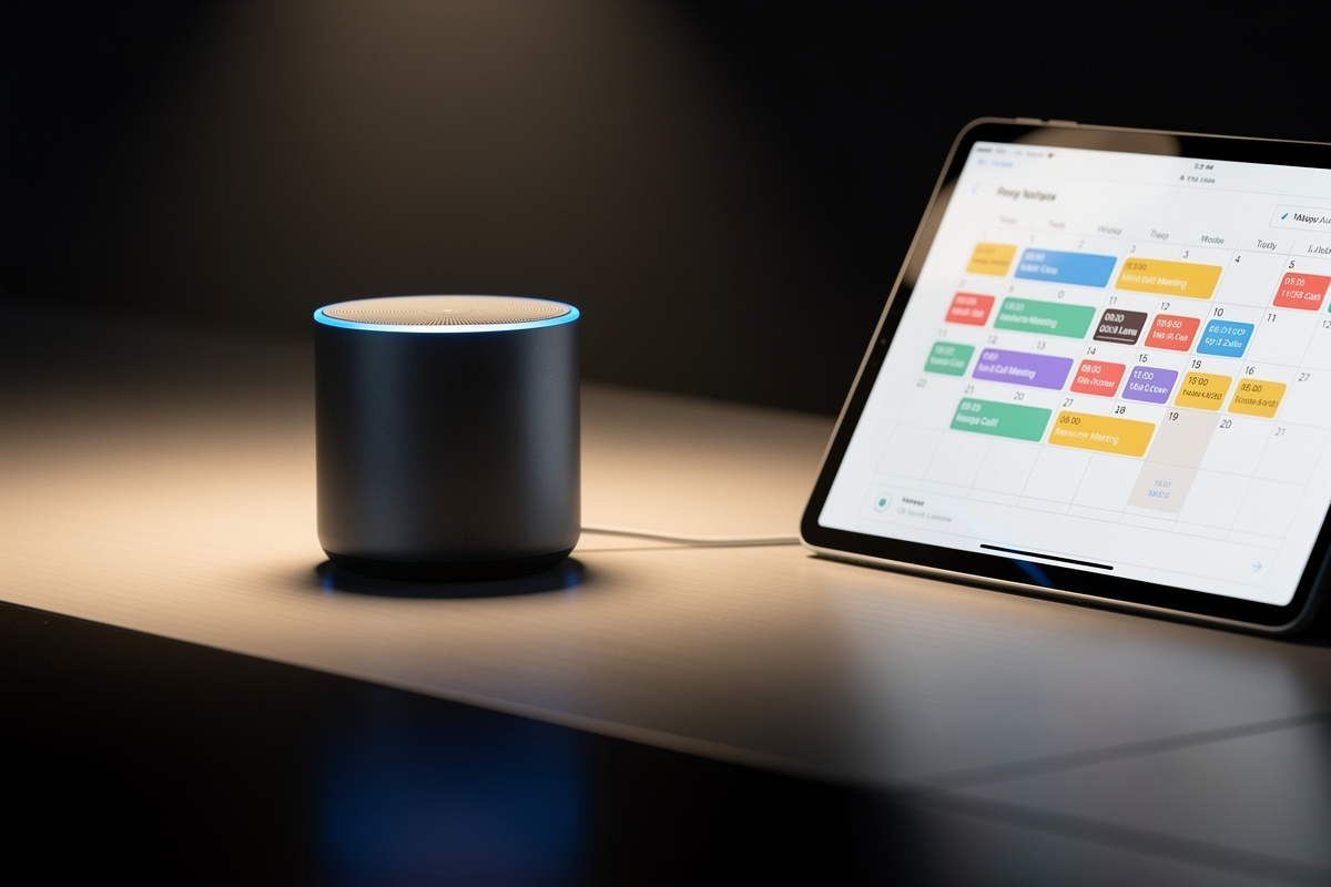 Assistant vocal IA disponible 24h/24 qui gère les appels et prend des rendez-vous automatiquement