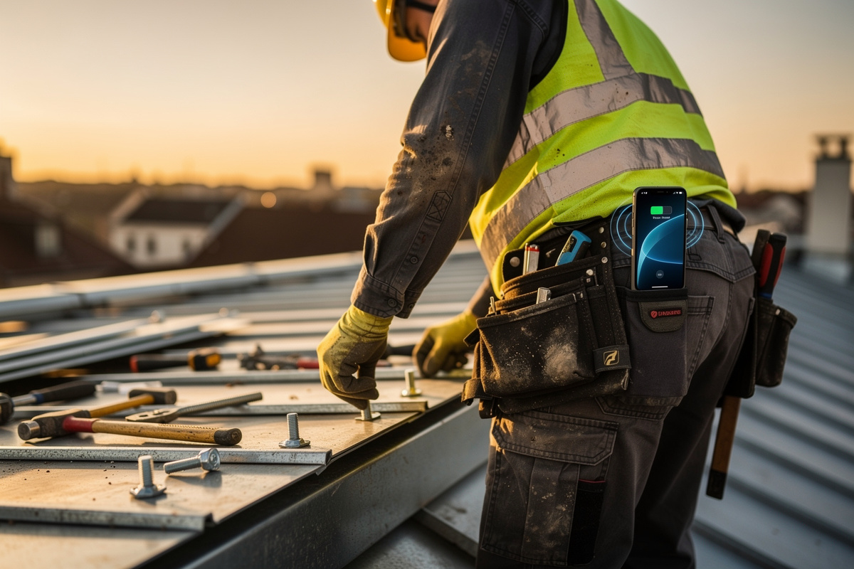 Artisan solo sur chantier recevant des appels clients impossibles à décrocher pendant le travail