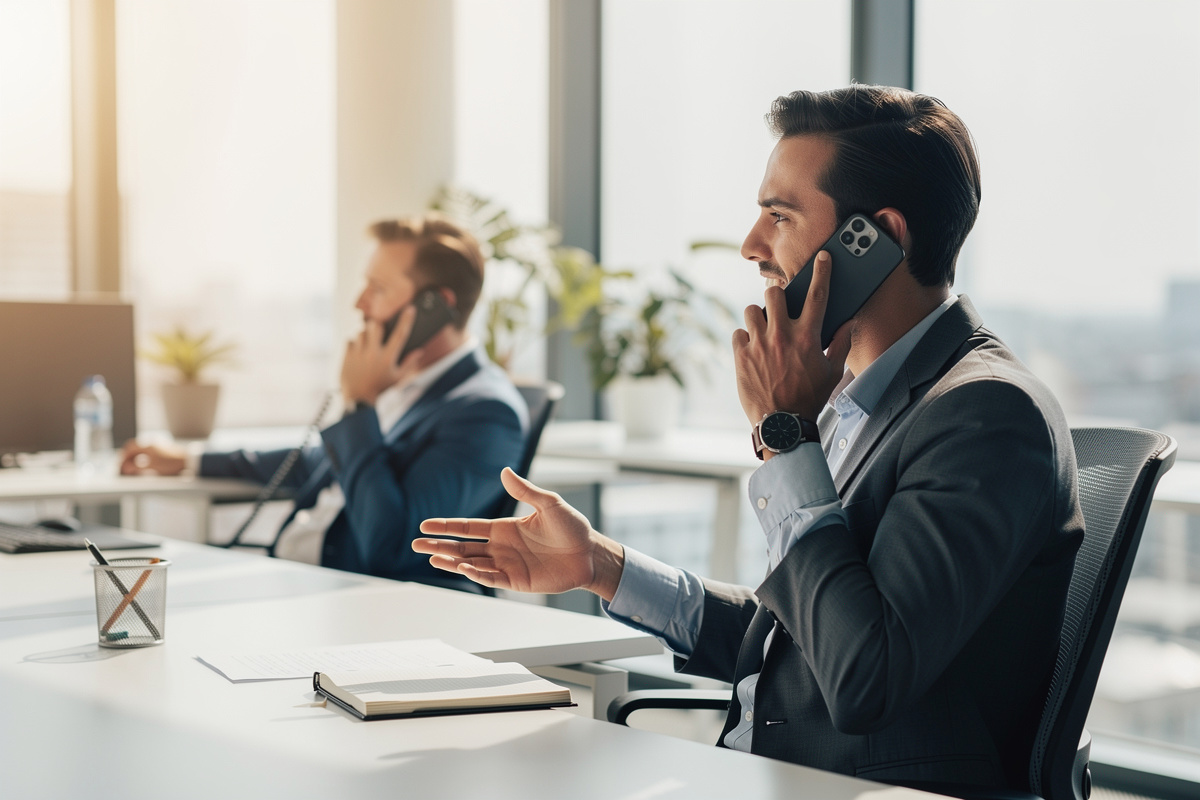 Conseiller en auto-école gérant une objection téléphonique avec écoute et professionnalisme