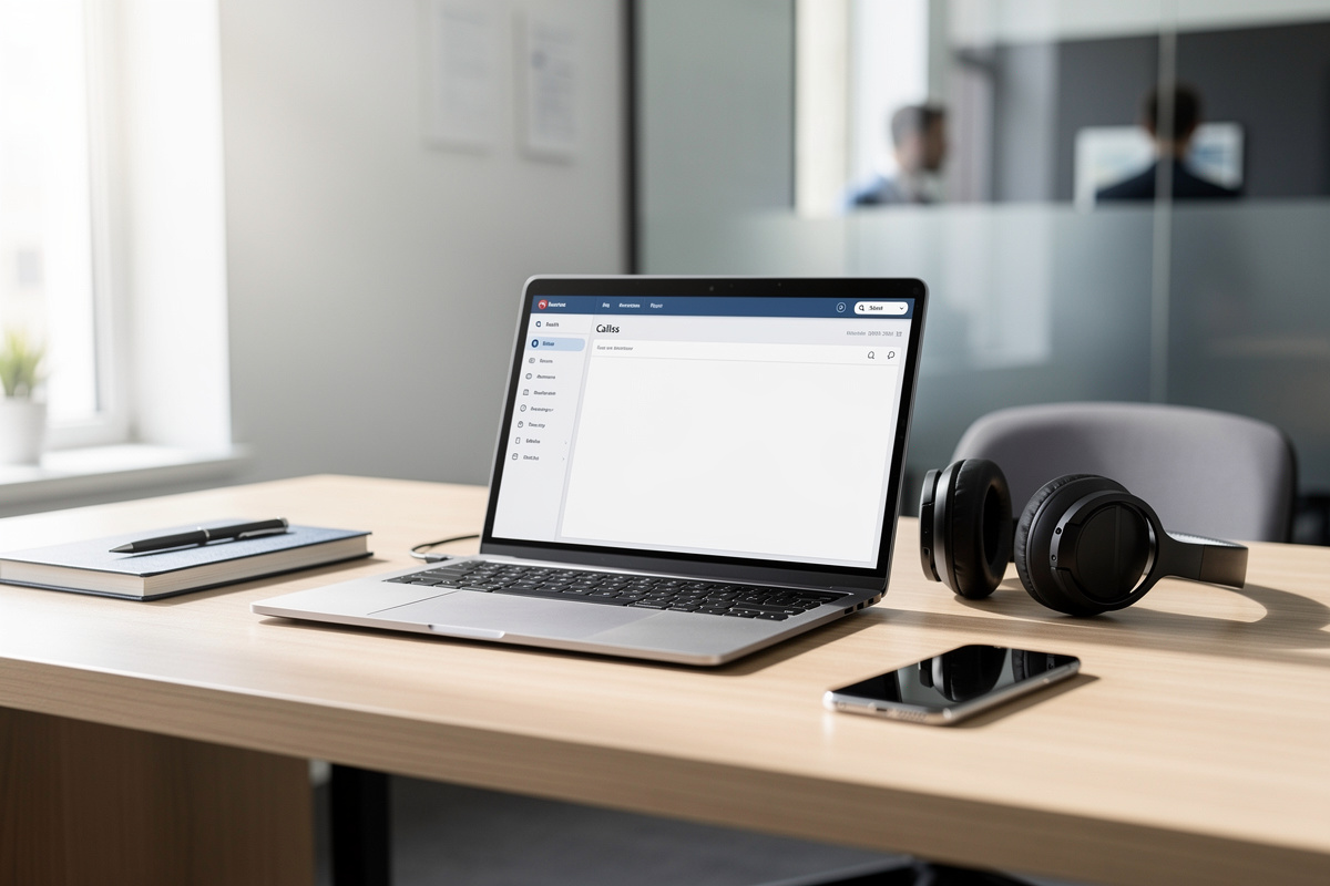 Espace de travail avec historique des appels manqués pour la FAQ en auto-école
