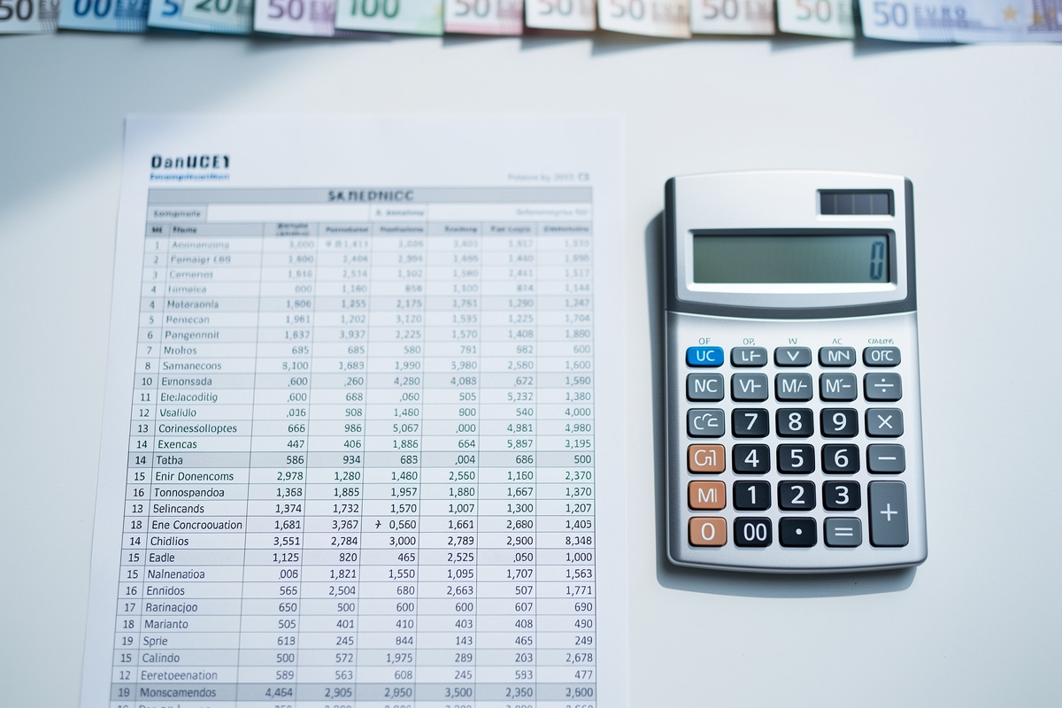 Calculatrice et tableau de simulation financière illustrant le coût des appels manqués en auto-école