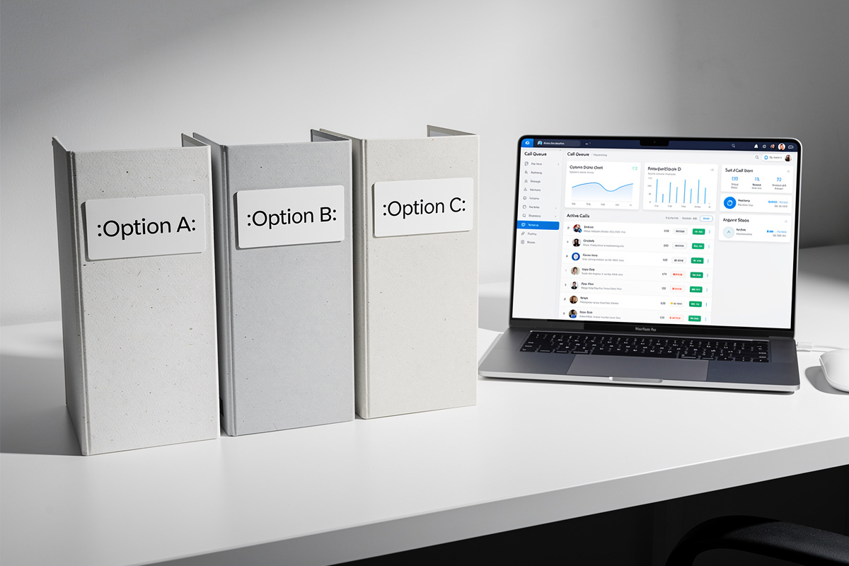 Comparatif de solutions pour réduire les appels manqués en auto-école représenté par des dossiers organisés