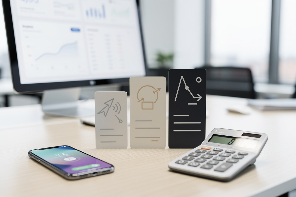 Comparatif visuel du coût d’un assistant vocal IA avec calculatrice, smartphone et niveaux de tarification.