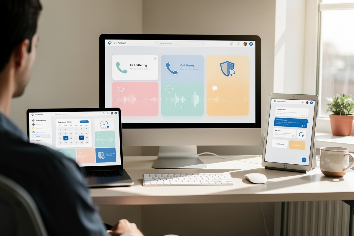 Choix d’un assistant vocal IA selon l’usage, avec plusieurs options adaptées aux appels, au filtrage et aux rendez-vous.