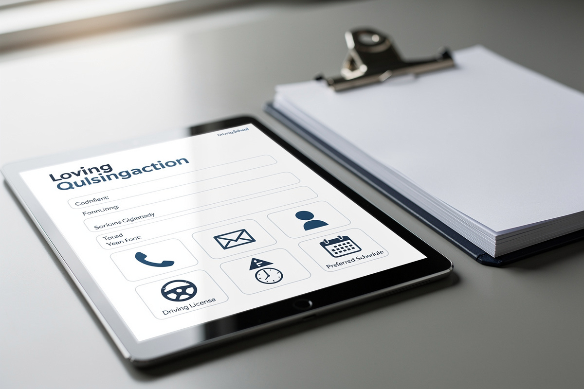 Formulaire de chatbot auto ecole pour collecter les informations prospects avant transmission.