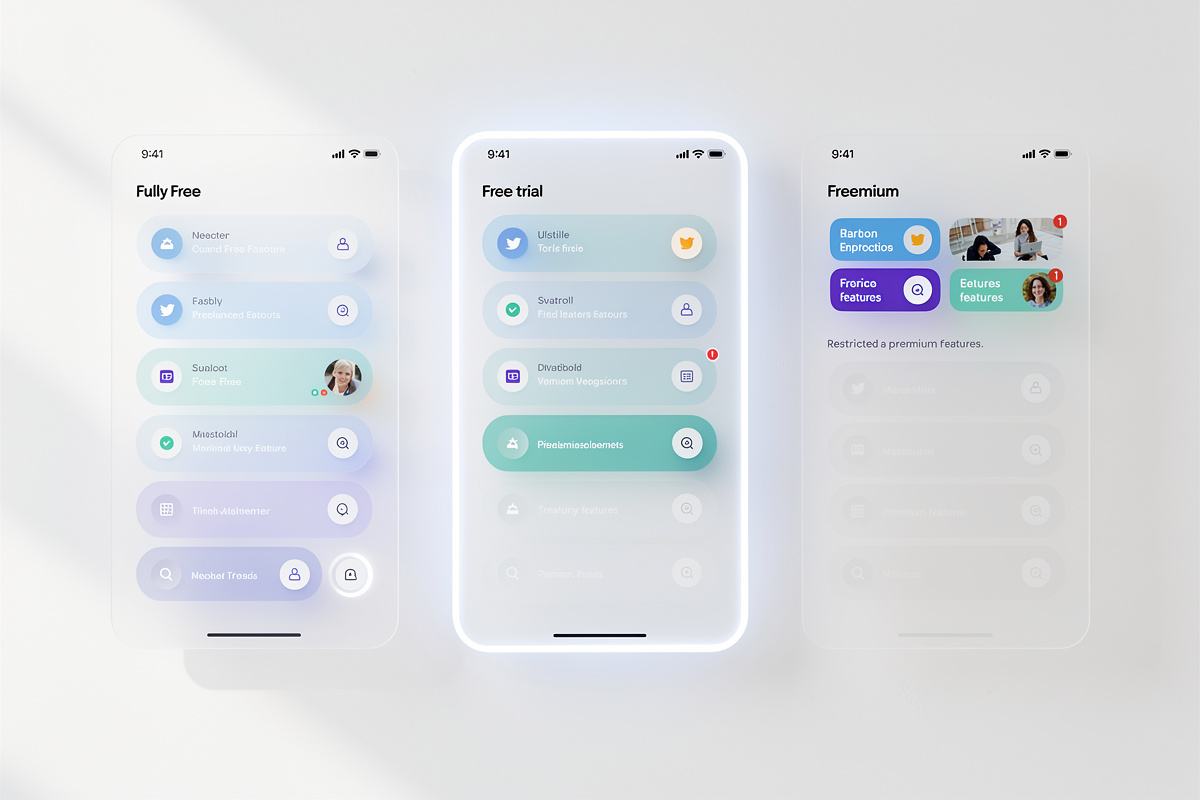 Comparaison visuelle entre chatbot gratuit, essai gratuit et freemium