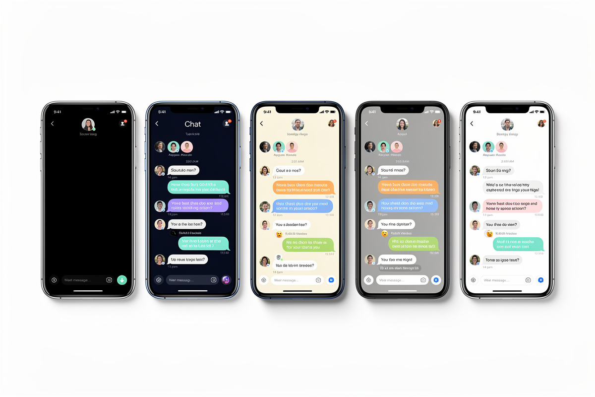 Comparatif de cinq outils chatbot gratuits affichés sur smartphones pour choisir la meilleure solution auto-école
