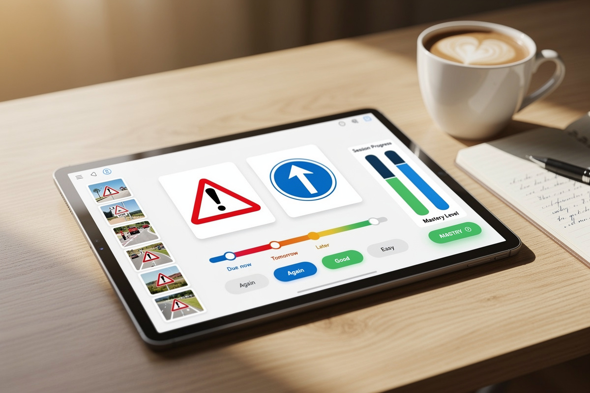 Application d'apprentissage adaptatif du code de la route sur tablette avec suivi personnalisé par IA