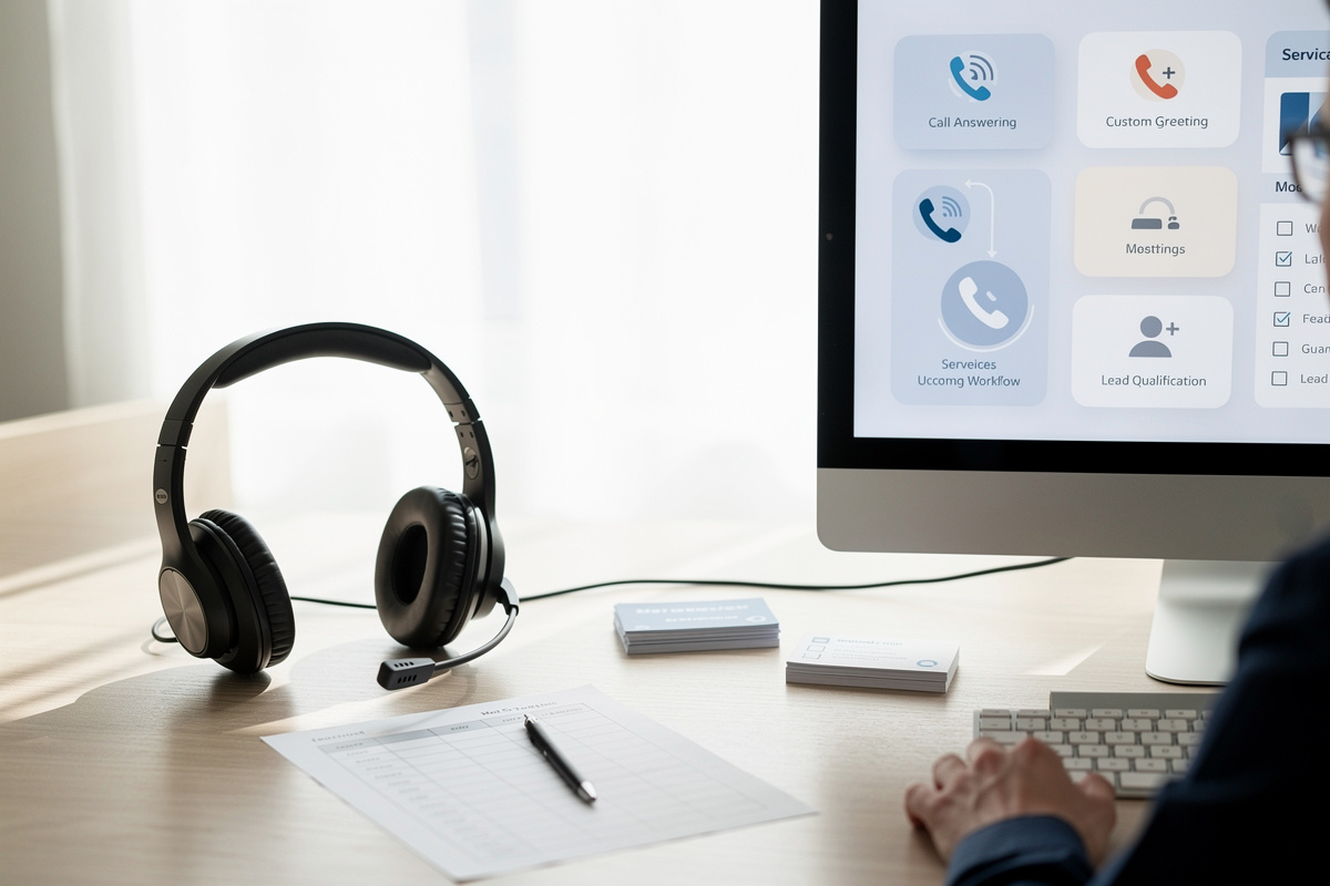 Poste d’accueil montrant ce que comprend un tarif de permanence téléphonique