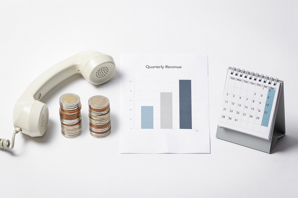 Variables tarifaires d'un secrétariat externalisé : volume d'appels et coûts représentés visuellement