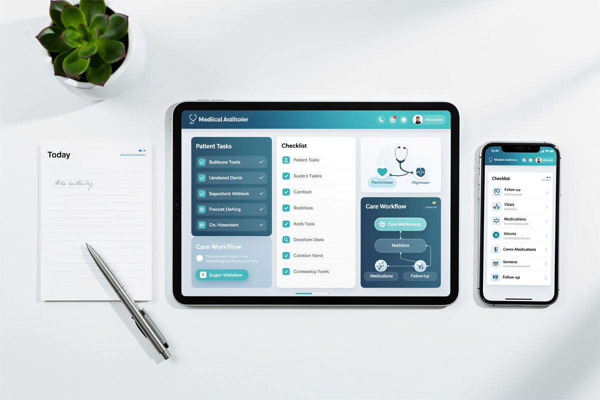 Outils numériques de triage téléphonique pour auxiliaire spécialisé vétérinaire, avec interfaces de questionnaires dynamiques sur tablette