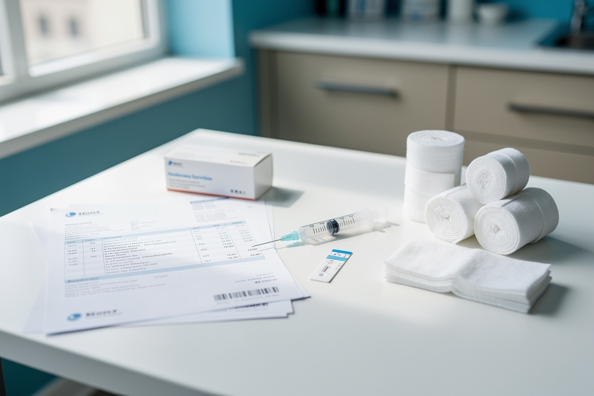 Consultation vétérinaire prix avec suppléments de facture vétérinaire et actes médicaux visibles