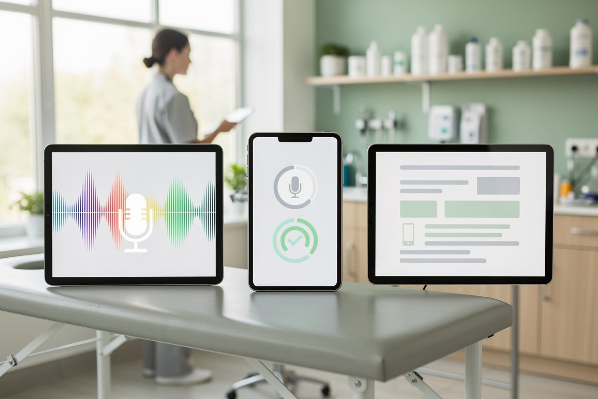 Comparatif visuel entre assistant vocal, serveur vocal interactif et scribe IA en contexte vétérinaire