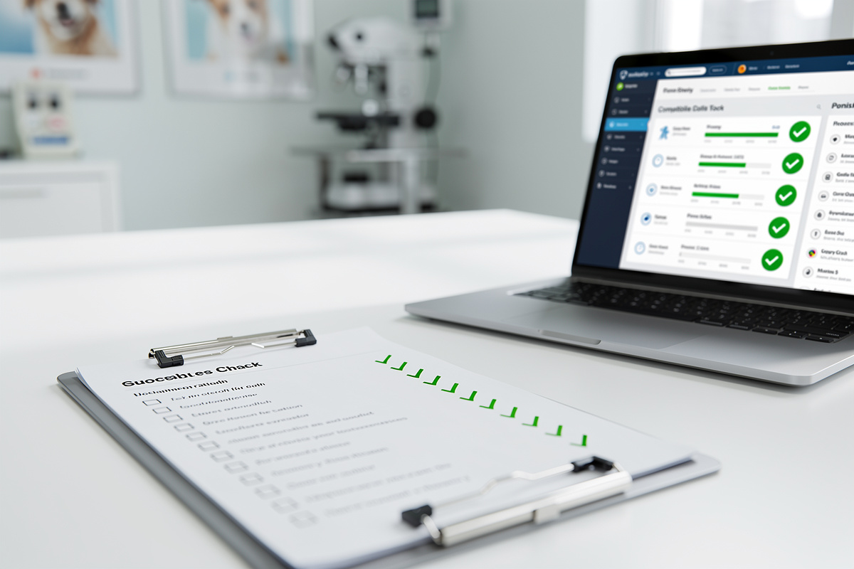 Audit de compatibilité d'un logiciel vétérinaire avec une checklist détaillée avant intégration d'un assistant vocal IA
