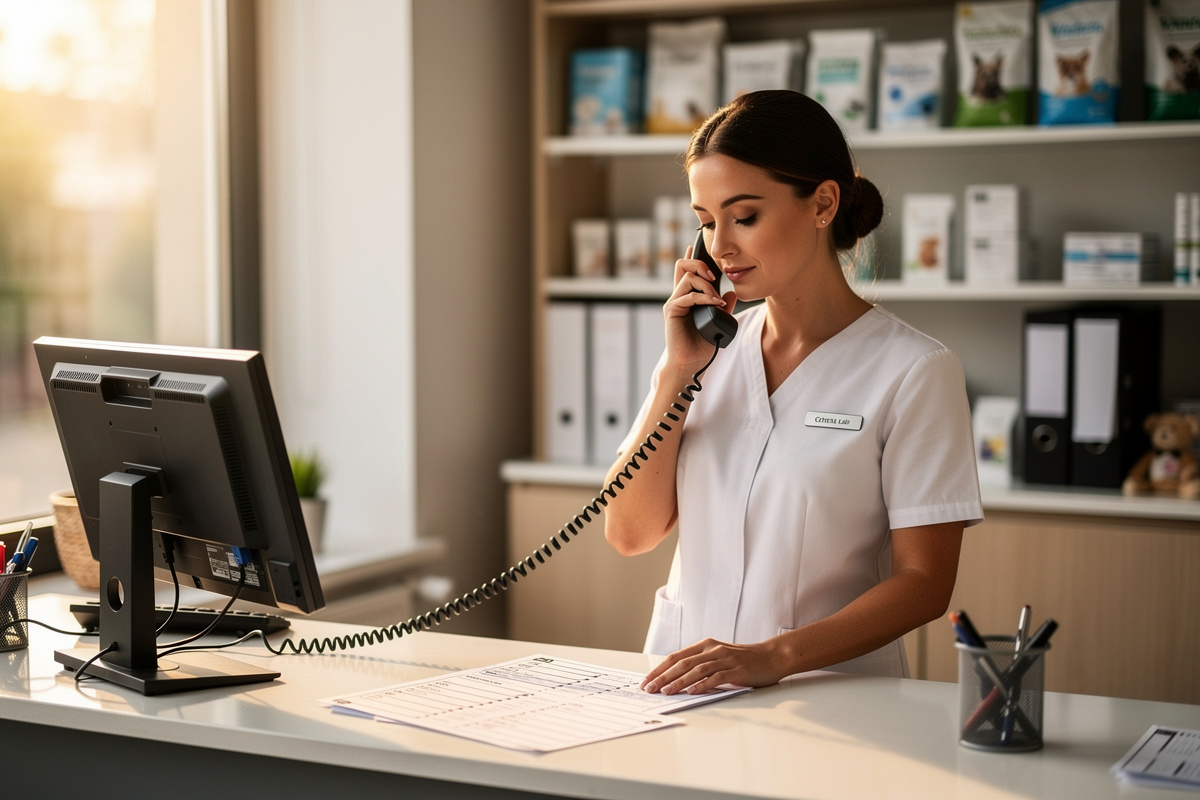 ASV en fin d'appel téléphonique vétérinaire consultant une checklist de clôture avant de raccrocher