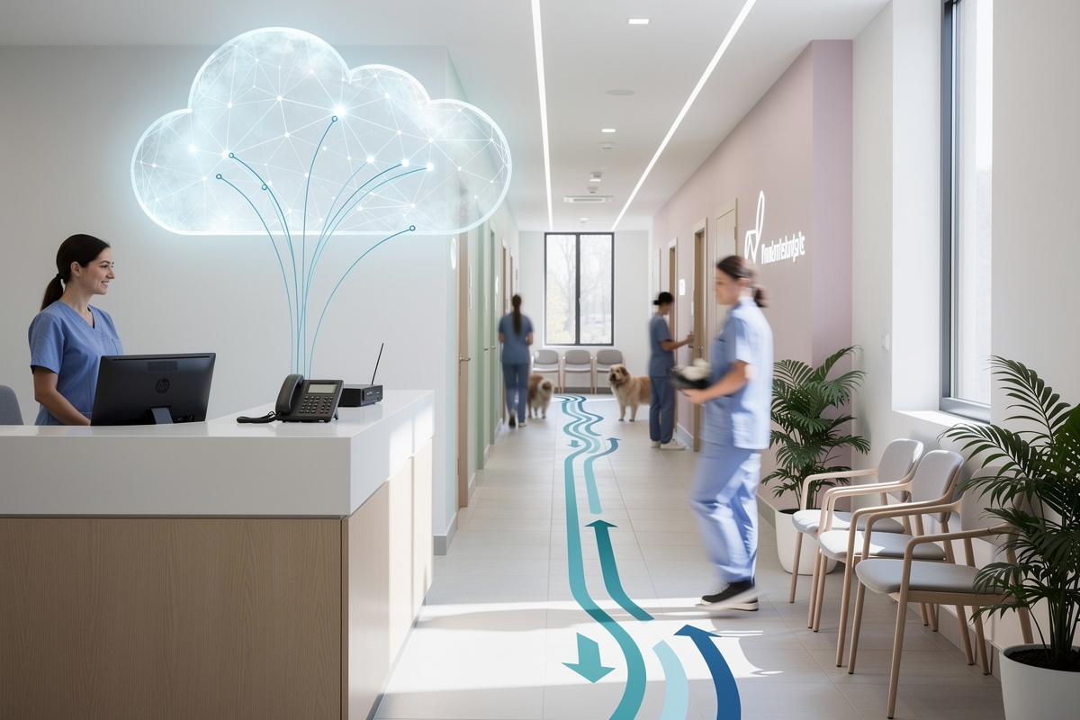 Architecture de standard téléphonique cloud dans un cabinet vétérinaire