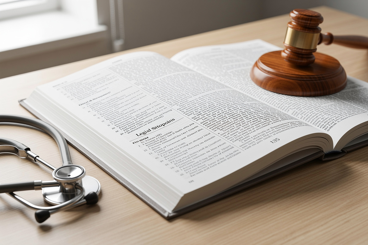 Code rural ouvert sur un bureau de vétérinaire symbolisant les obligations légales de continuité des soins