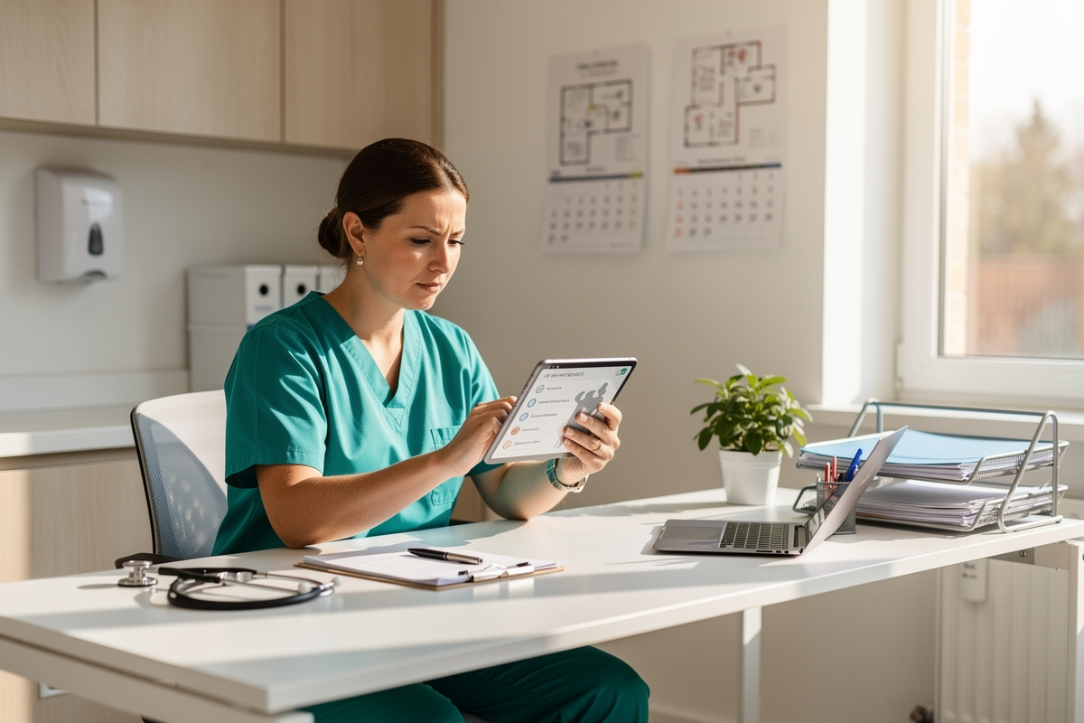 Vétérinaire choisissant sa solution de standard téléphonique selon le profil de son cabinet et ses critères spécifiques